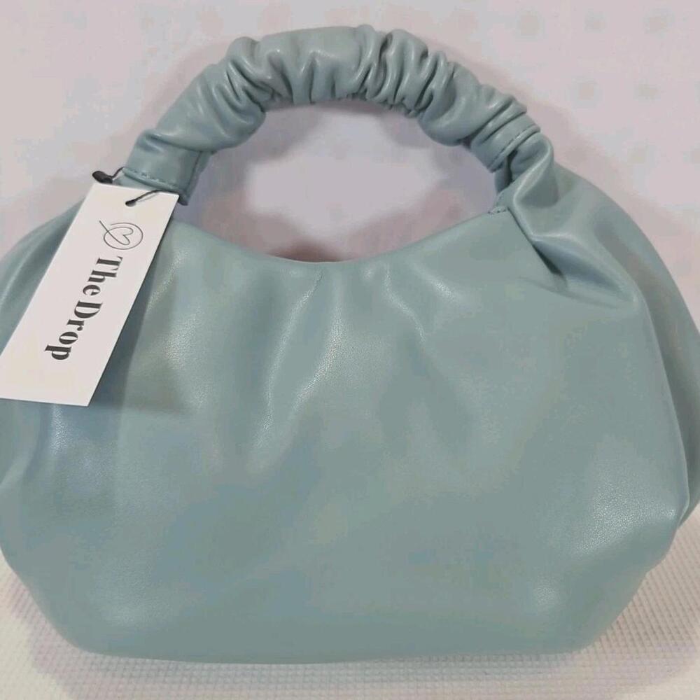 Faux Leather Dusty Blue Clutch/Shoulder Purse. NWT. By The Drop